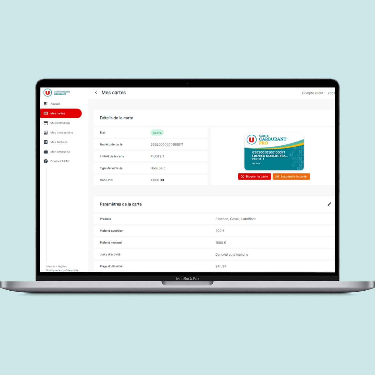 Application carte carburant Pro U : gestion des cartes Application carte carburant Pro U : gestion des cartes