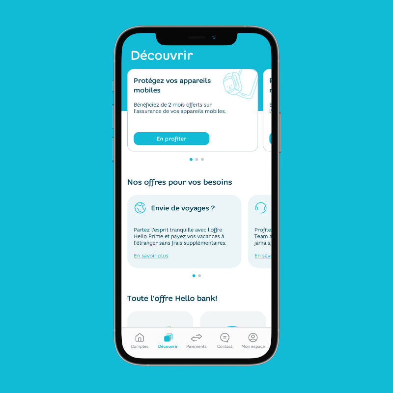 Application Hello bank! : options