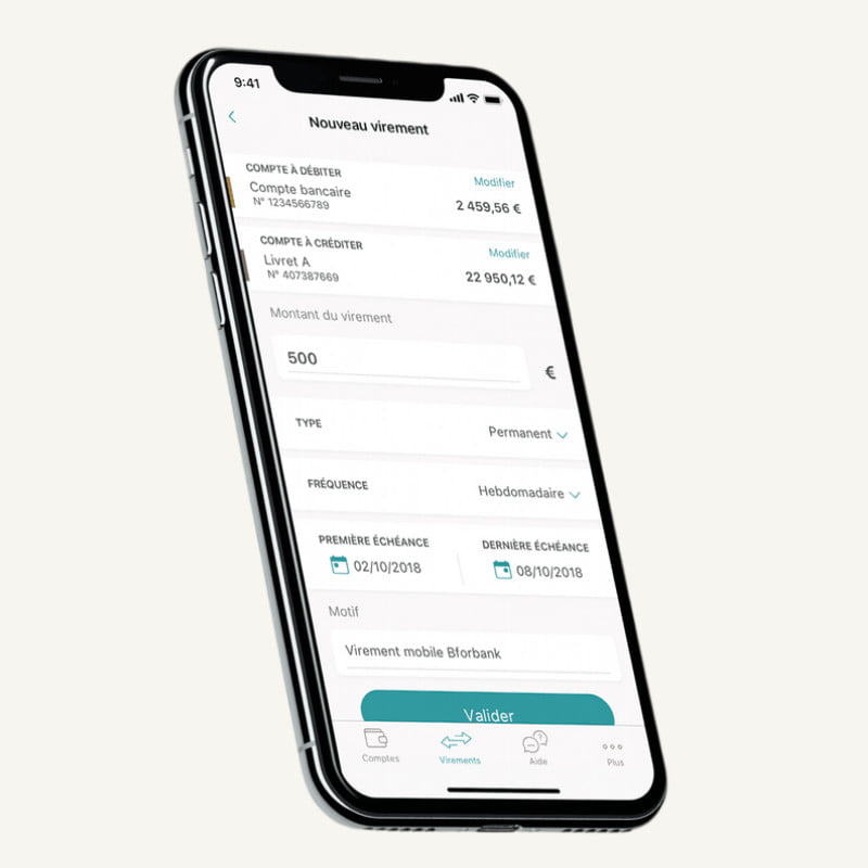 Application BforBank : virement Application BforBank : virement