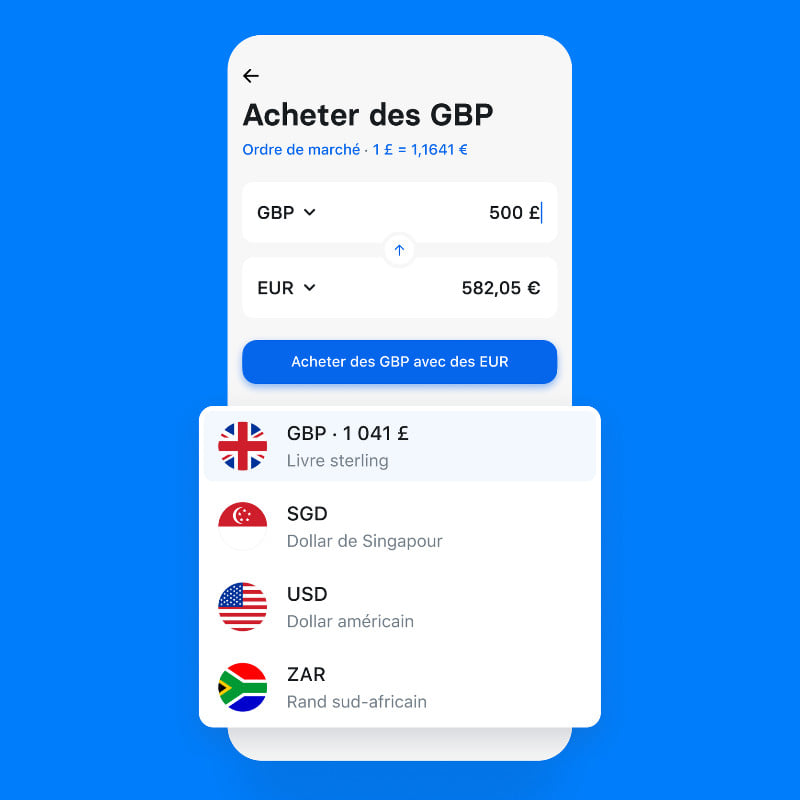 Application Revolut : achat de devises Application Revolut : achat de devises