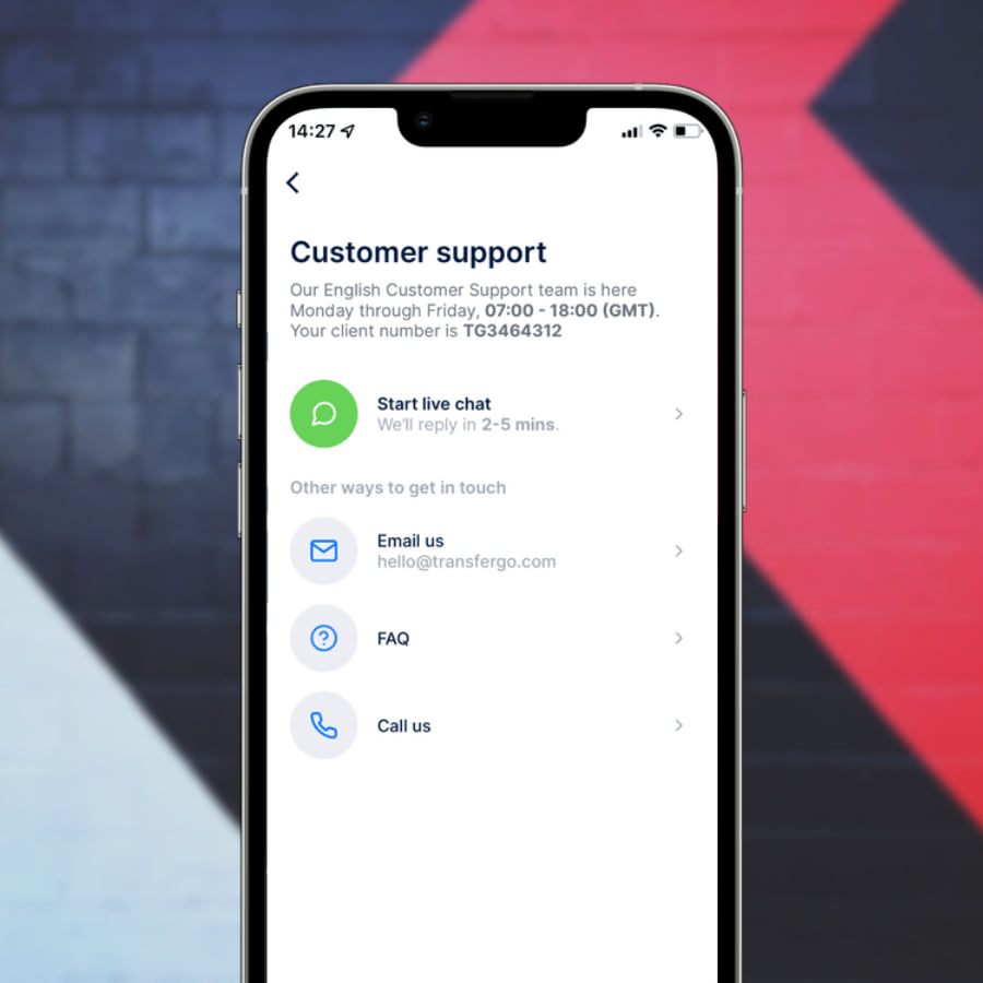 TransferGo : service client TransferGo : service client