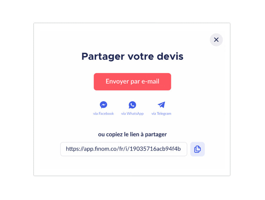 Envoi du devis au client depuis FINOM